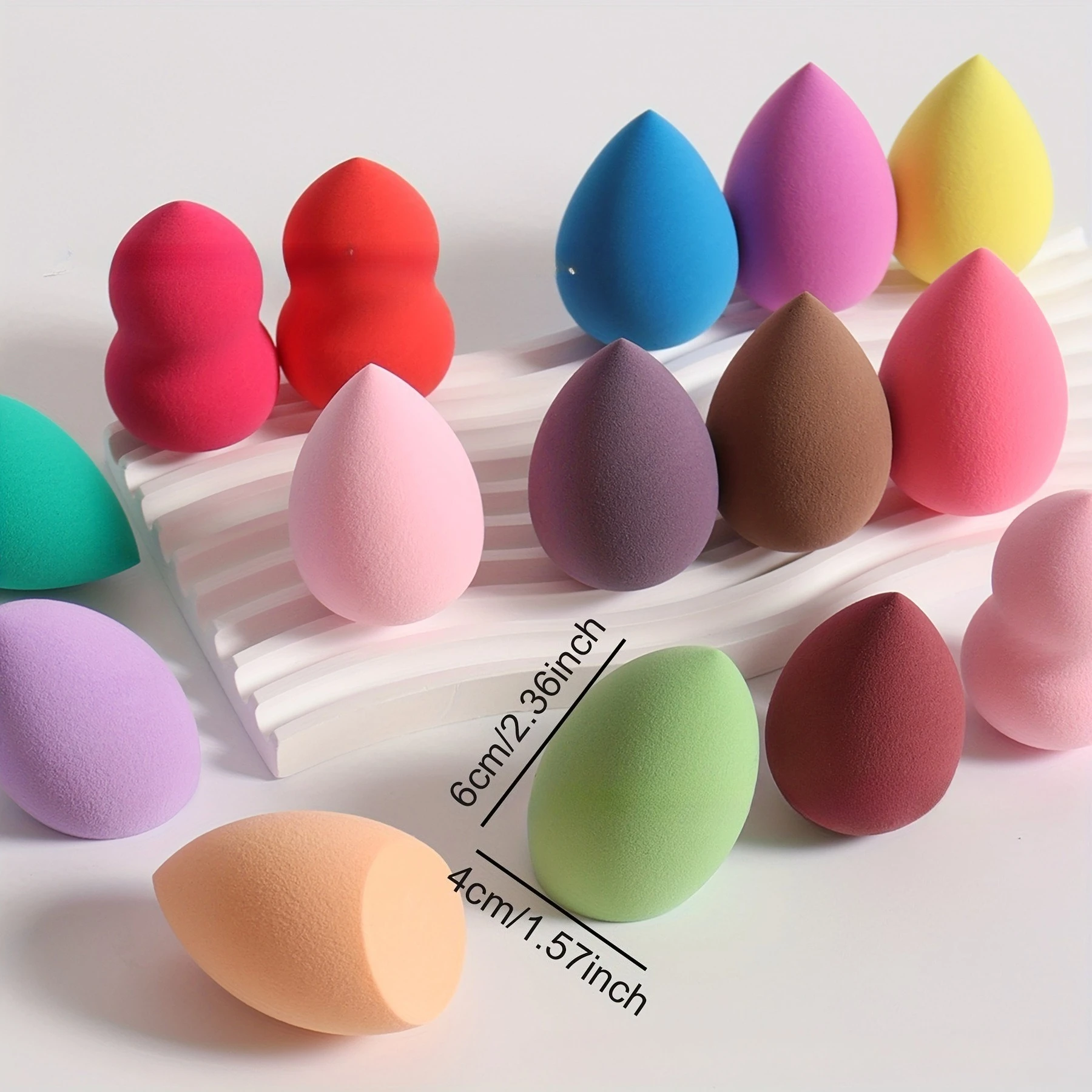 10Pcs Soft And Delicate Powder Puff, Large Size Beauty Egg, No Powder, Makeup Egg, Water Droplet, Oblique Cut, Wet And Dry Dual-