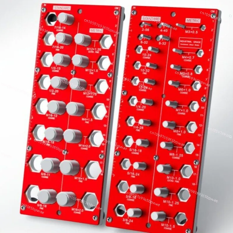 38 Hole Screw Gauge Blue Red 2-in-1 Young Master Gauge Screw Nut Bolt Thread Inspector