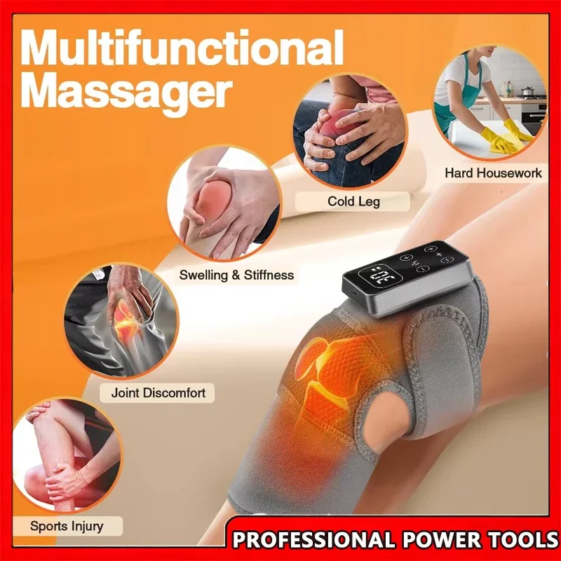 

Electric Knee Massager 3 Vibrations 5 Levels Hot Compress Shoulder Elbow Massage Knee Support Brace Knee Protection Health Care