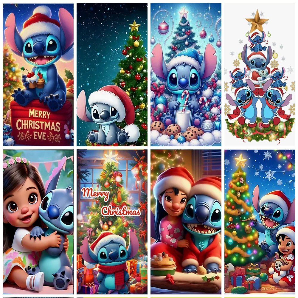 

Disney Lilo And Stitch Theme Children's Party Background Decoration Merry Christmas Backdrop Banner Door Cover Baby Shower Gift