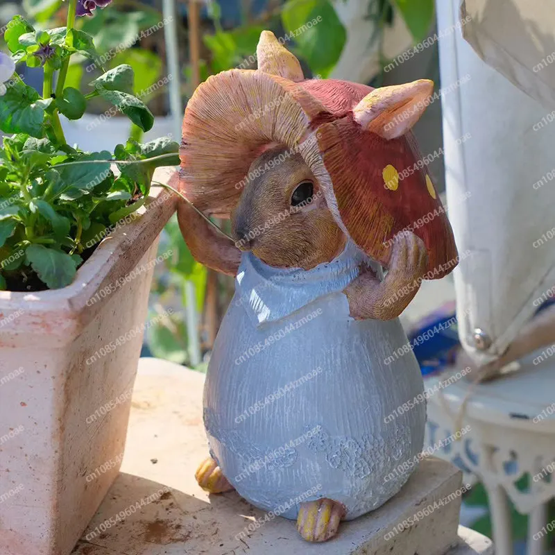 外国貿易輸出用きのこ帽子ウサギ飾りガーデンクリエイティブグロッサリー中庭バルコニーデスクトップ家の装飾