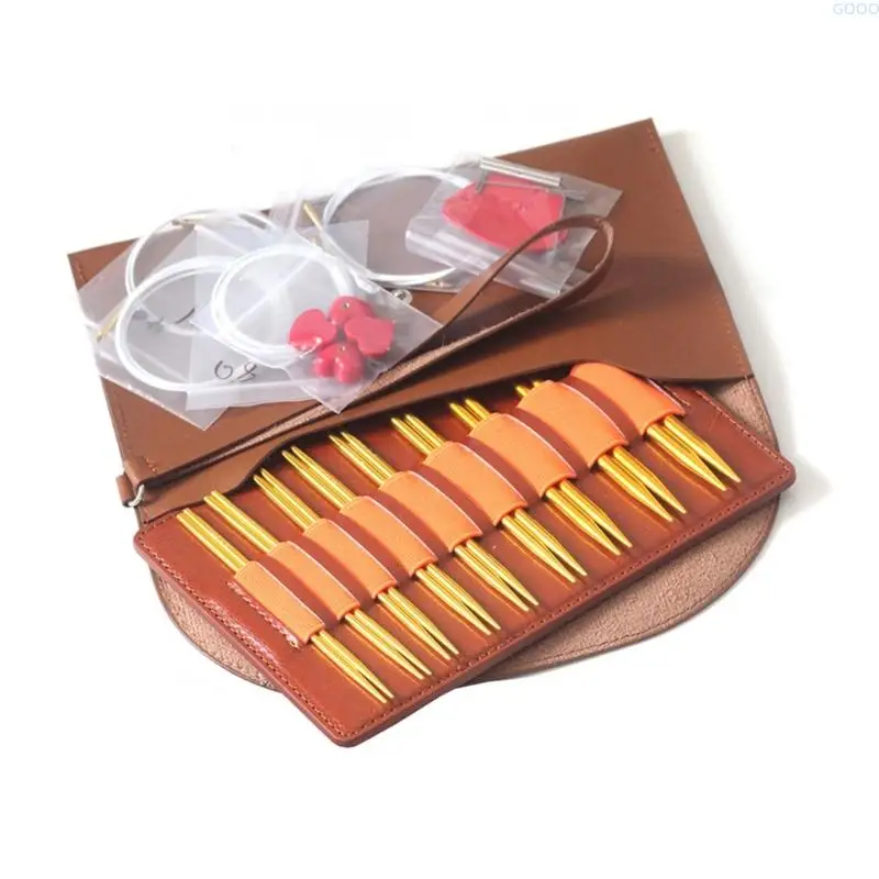 23ga 3.0mm-6mm قابلة للتبديل الإبرة الدائرية مجموعة مع حالة وملحقات هو ربط الكروشيه للمرأة #4