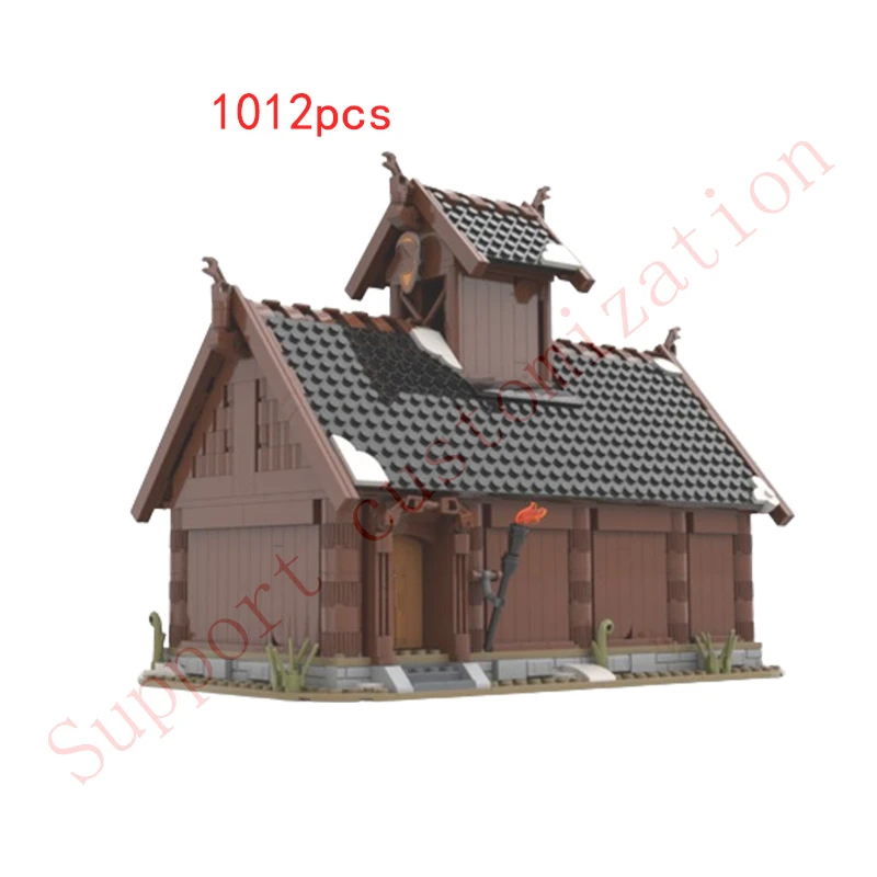 Bloco de construção de pequenas partículas para crianças, casa medieval, Street View Puzzle, brinquedo DIY, modelo spot, Cr