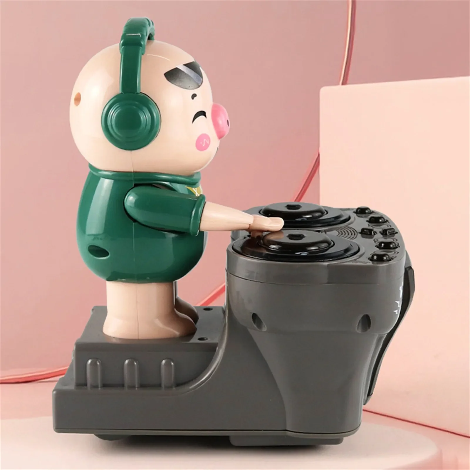 DJ Electric Music Dancing Pig Toy Rock Light Music Children's Toys Electric Doll Light Toys 3 Sound Effects Baby Musical Toys