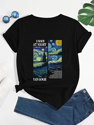 Van Gogh Starry Night Essential T-Shirt Perfect Father's Day T-shirt Women Summer Tops T shirts For Women Graphic Ladies Tshirts