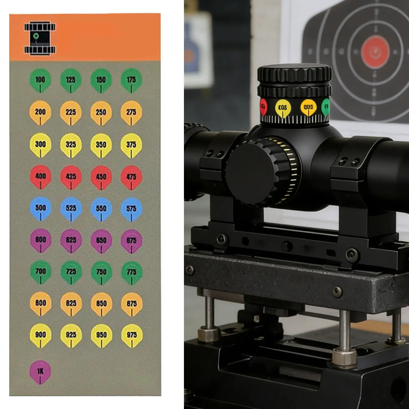 Scope Turret Stickers 10 Sheet Strong Adhesion Targets Labels for Outdoor Sport Security Game Yard Hunting Accuracy