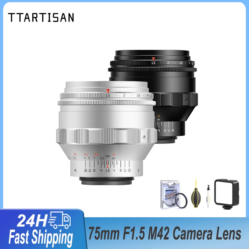 TTArtisan 75mm F1.5 Full Frame Camera Lens Swirly Bokeh Large Aperture Manual Focus Lens For M42 Mount to Sony Canon Nikon Fuji