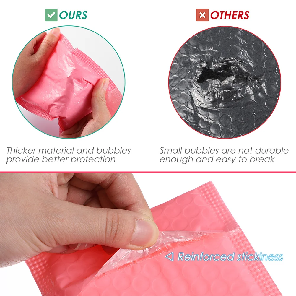 60pcs Co-Extrusion Film Bubble Mailers Heavy Duty Waterproof Padded Envelopes For Jewelry Cards Keychains Small Items Shipping