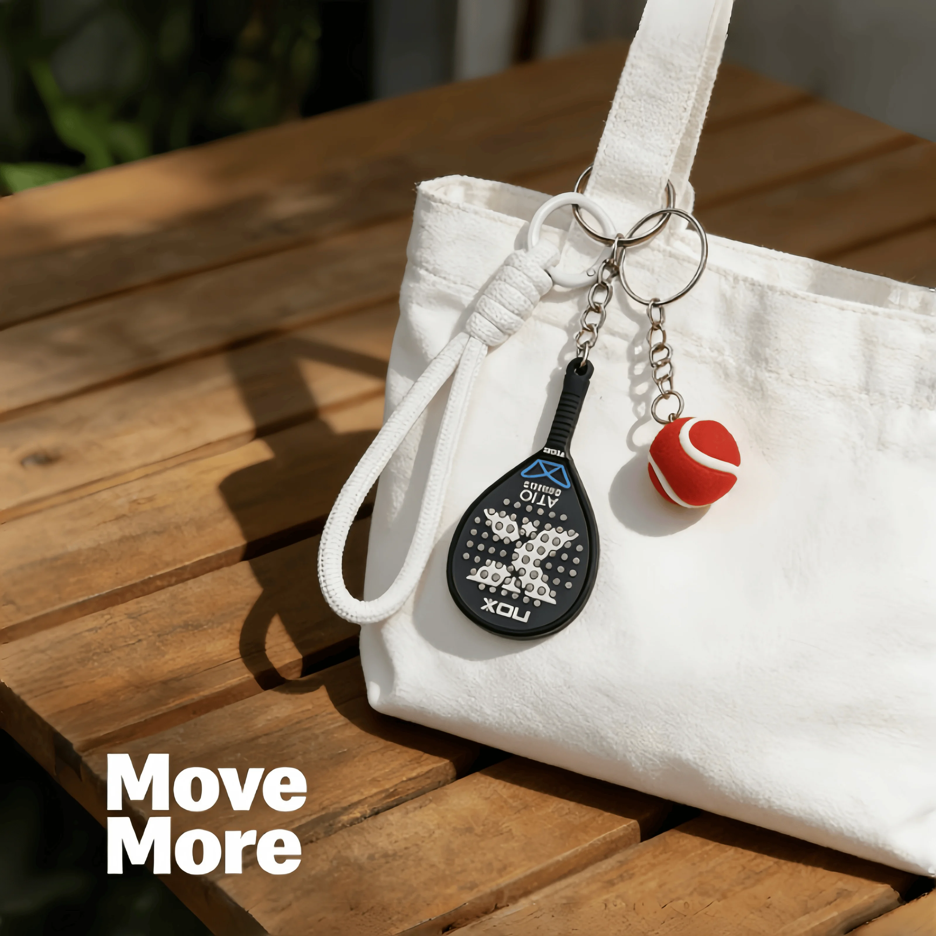 سلسلة مفاتيح Nox، مجموعة لطيفة لمضرب التنس، إكسسوارات عصرية رياضية، هدية مثالية لعشاق الرياضة #5