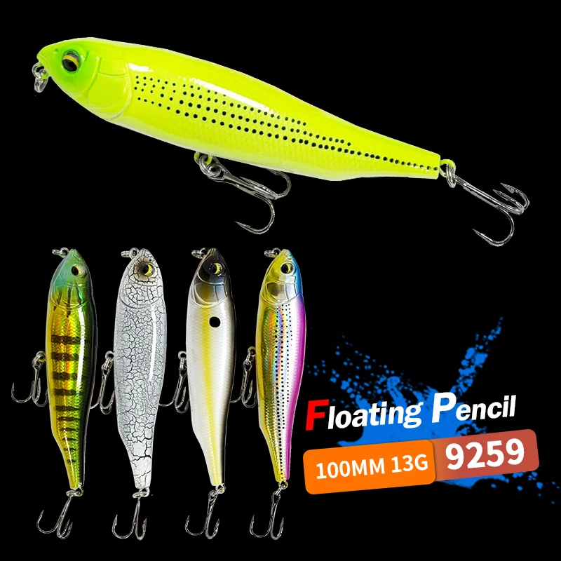 

13g 10cm Floating Pencil Fishing Lures Pesca Wobbler Trolling Saltwater Artificial Hard Bait Bass Pike Jerkbait Fishing Supplies