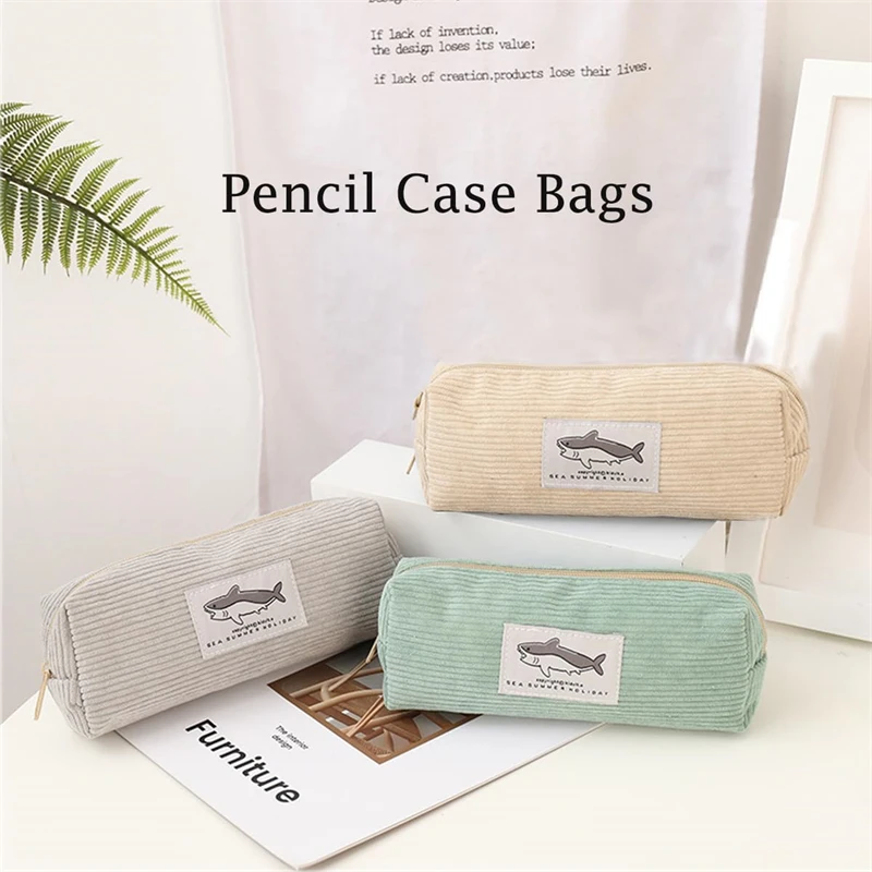 5 Colors Small Pencil Pouch Shark Office Stationery Bag Mini Makeup Cosmetic Bags