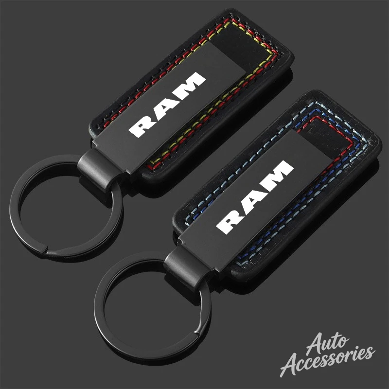 Llavero de aleación de zinc con colgante de 3 colores para Dodge Ram 1500 Journey Charger Dart Challenger Durango, accesorios con logotipo de auto