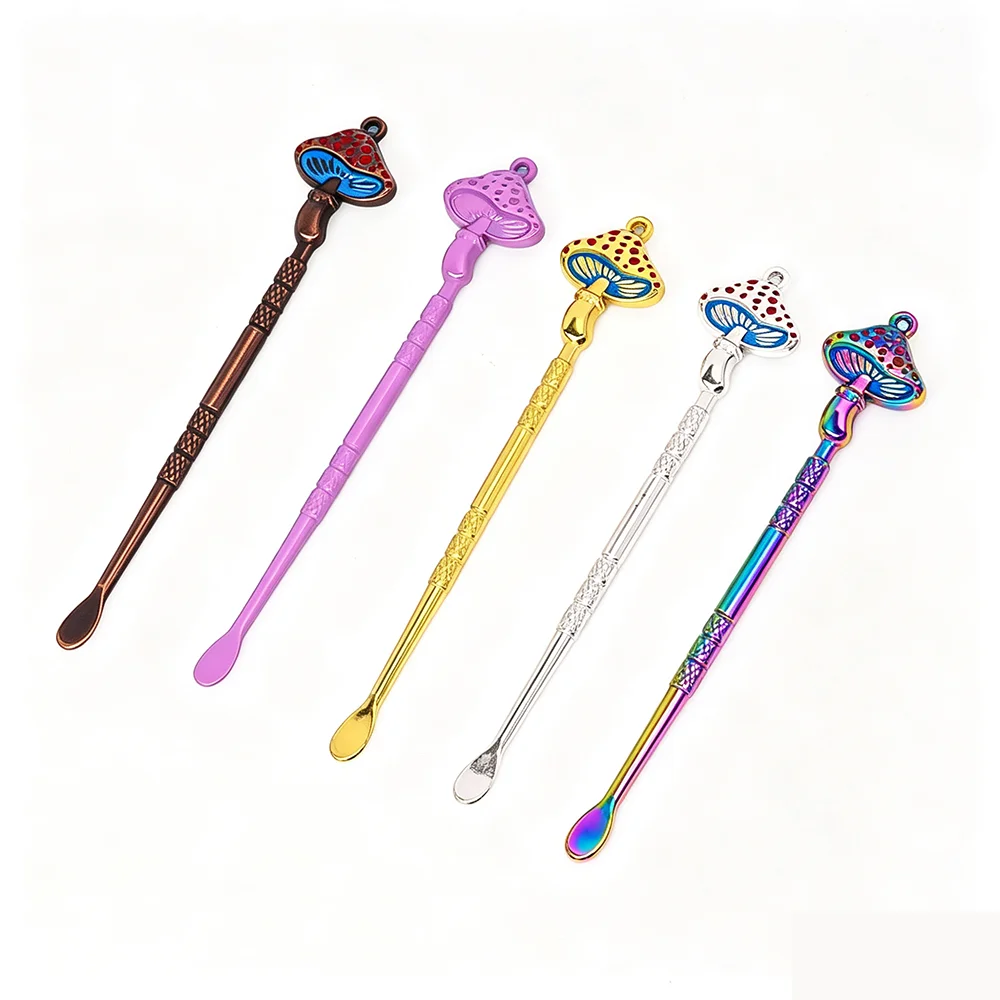 Metal Mini Shovel Scoop 11.8cm Portable Mushroom Style Cleaning Spoon Smoking Tool view 6
