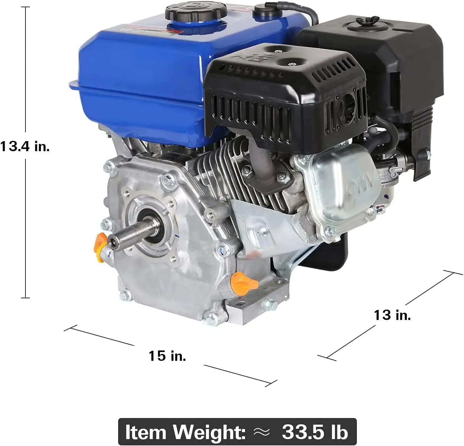 

[Цена со скидкой, горячая распродажа! ] Горизонтальный вал газового двигателя 7HP, 212cc 4-тактный OHV промышленного класса, сменный газовый вал двигателя 3/4