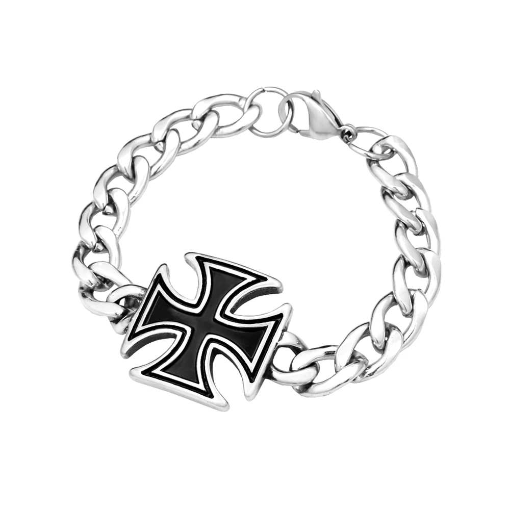 Men's Knights Templar Iron Cross Bracelet