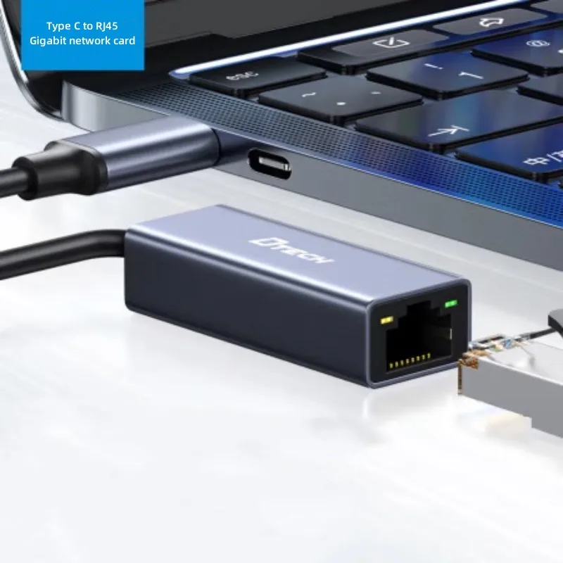 DTECH Network Card to RJ45 Lan Type C to Gigabit USB Ethernet Adapter for Phone Tablet Laptop