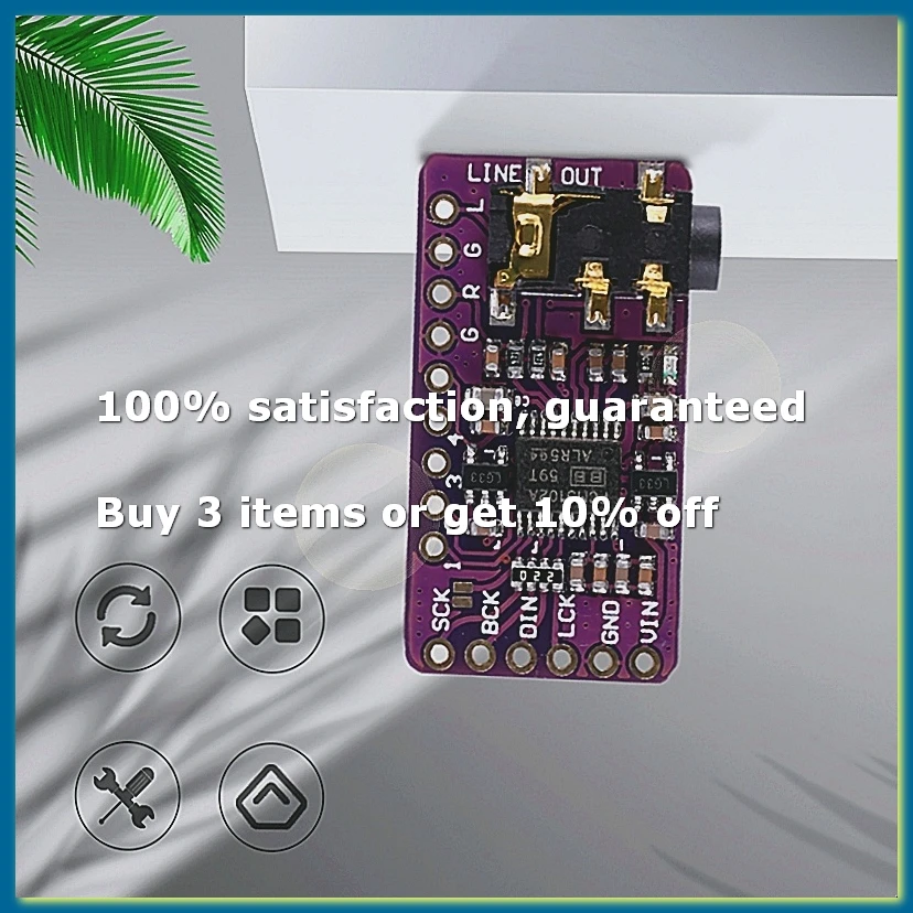 PCM5102 I2S IIS Digital Audio Decoder Module Stereo Digital-To-Analog Converter Voice Module for-A62I