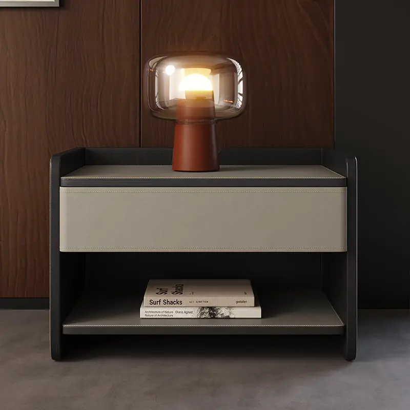 

#% Italian Minimalist Wabi-Sabi Style Nightstand | Home Furniture Storage Cabinet For Master Bedroom Bedside Table GT002