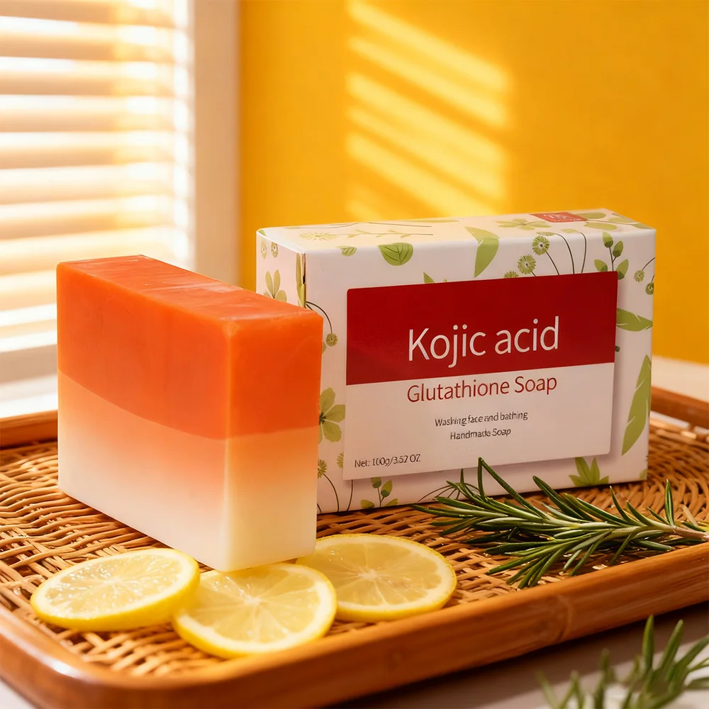 صابون تبييض حمض الكوجيك + الجلوتاثيون، ينظف بعمق، يرطب ويضيء البشرة، صابون مصنوع يدويًا #2