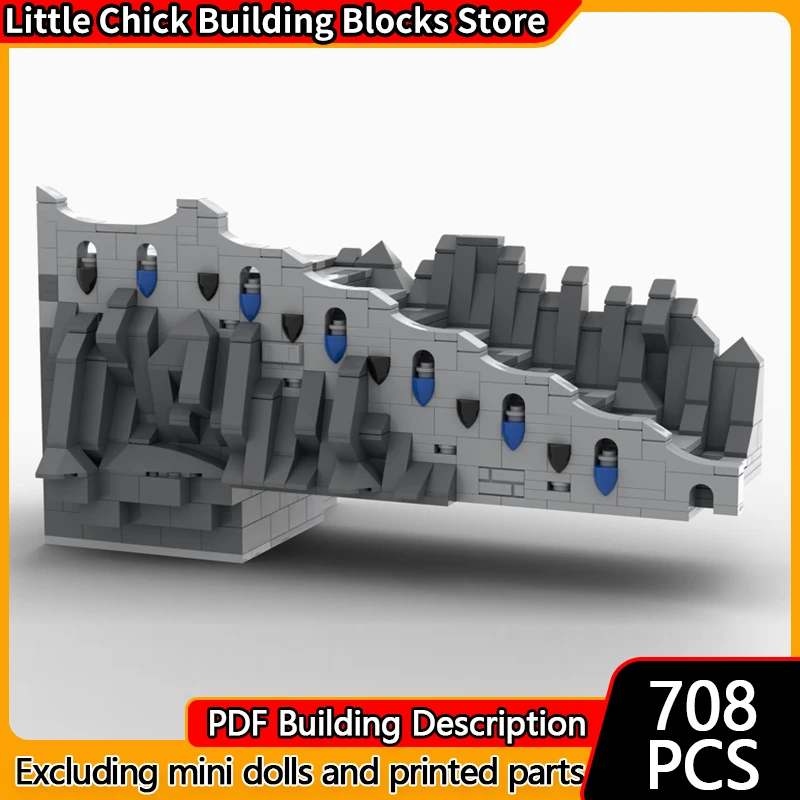 

Medieval Castle Model MOC Building Bricks Stairs To The Palace Gatehouse Modular Technology Children Holiday Gifts Assemble Toys