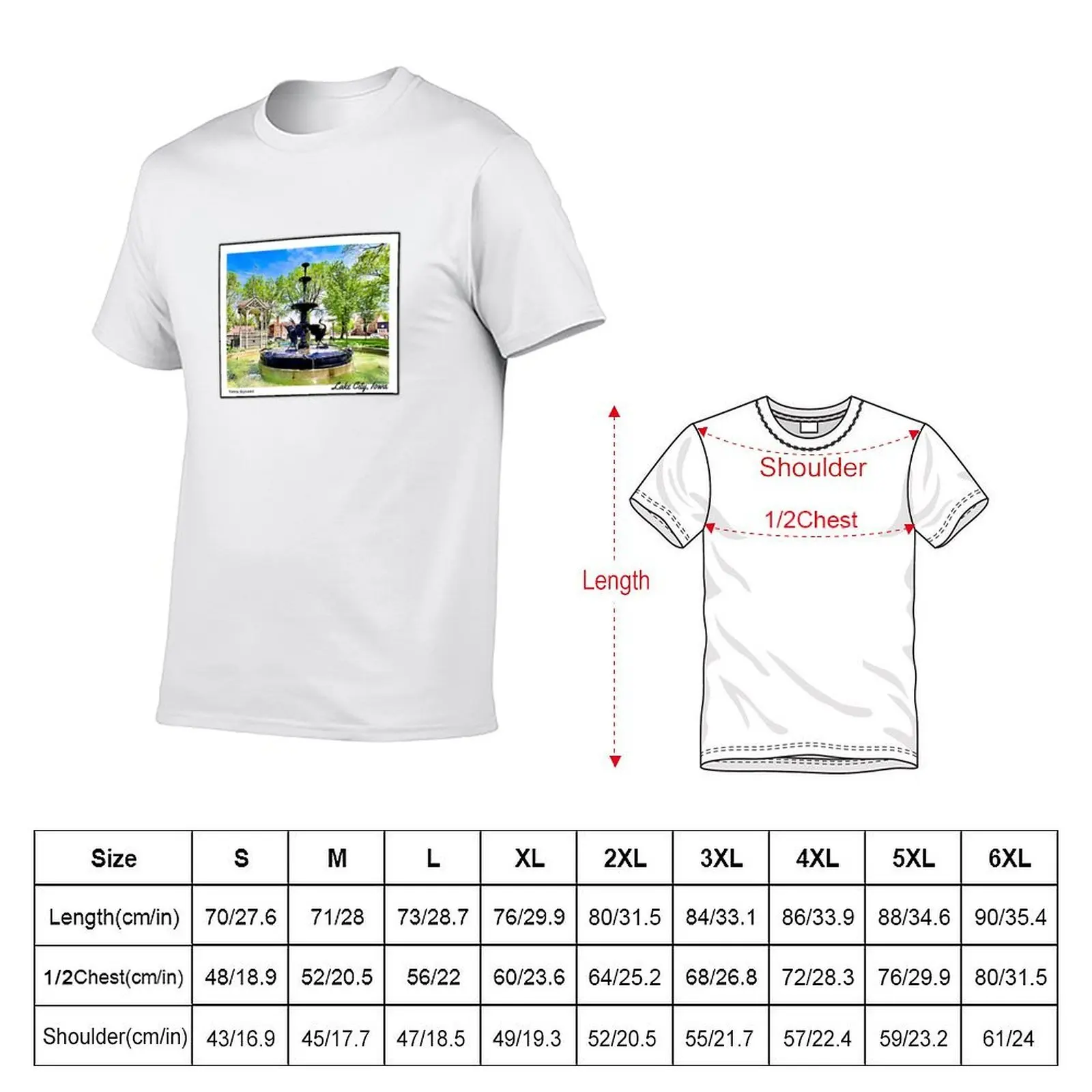 Town Square in Lake City, Iowa T-Shirt quick drying football t shirt mens t shirt graphic