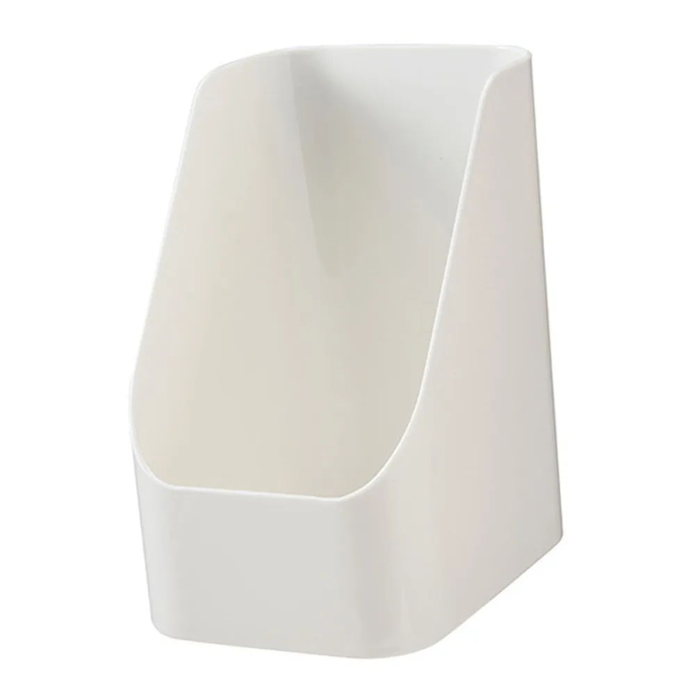PP Makeup Brush Holder White Trapezoid Shape Tea Bag Organizer Space Saving Multipurpose Storage Box Vanity Table
