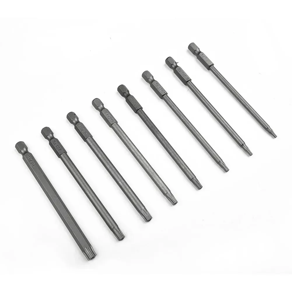 1PC Magnetic  6.35mm / 1/4 Inch Hex Torx Screwdriver Bit 100mm Long Alloy Steel T8 / T10 / T15 / T20 / T25 / T27 / T30 / T40