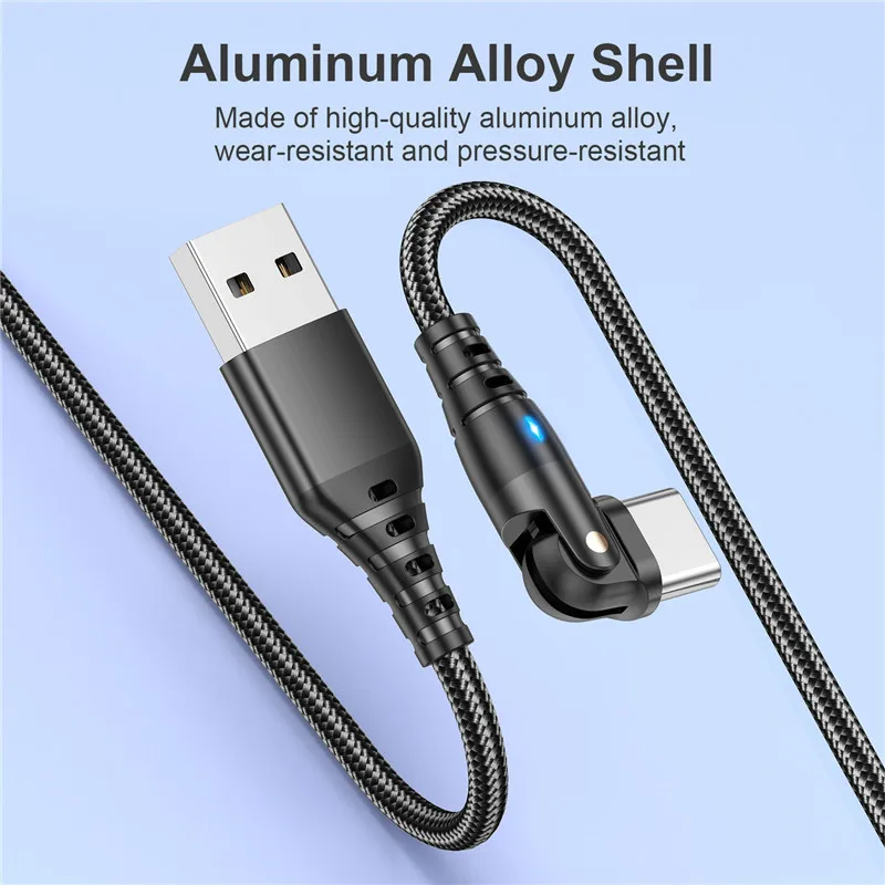 180 Rotate USB Type C Cable Fast Charging Cable For Huawei Samsung Phone Date Cord 3A USB Micro Cable For Xiaomi POCO Oneplus