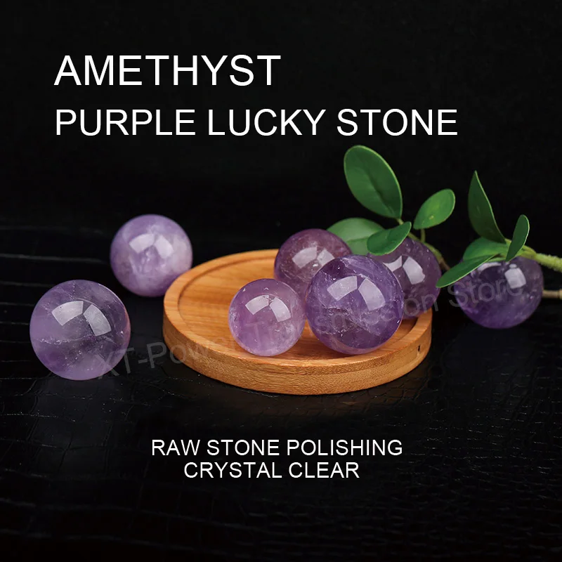 

1-5PCS Amethyst Healing Crystal Energy Crystal Gem Gemstone Yoga Decoration Purple Lucky stone Beautiful Healing Crystal Ball