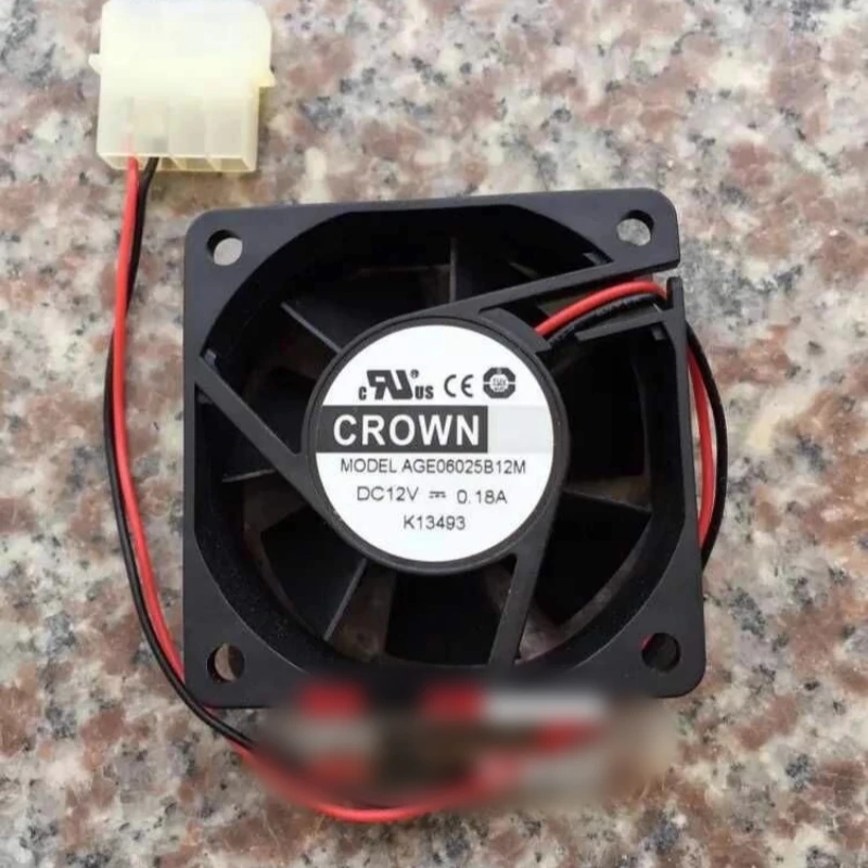 

Free shipping, brand new original 6025 12V 0.18A AGE06025B12M dual ball cooling fan