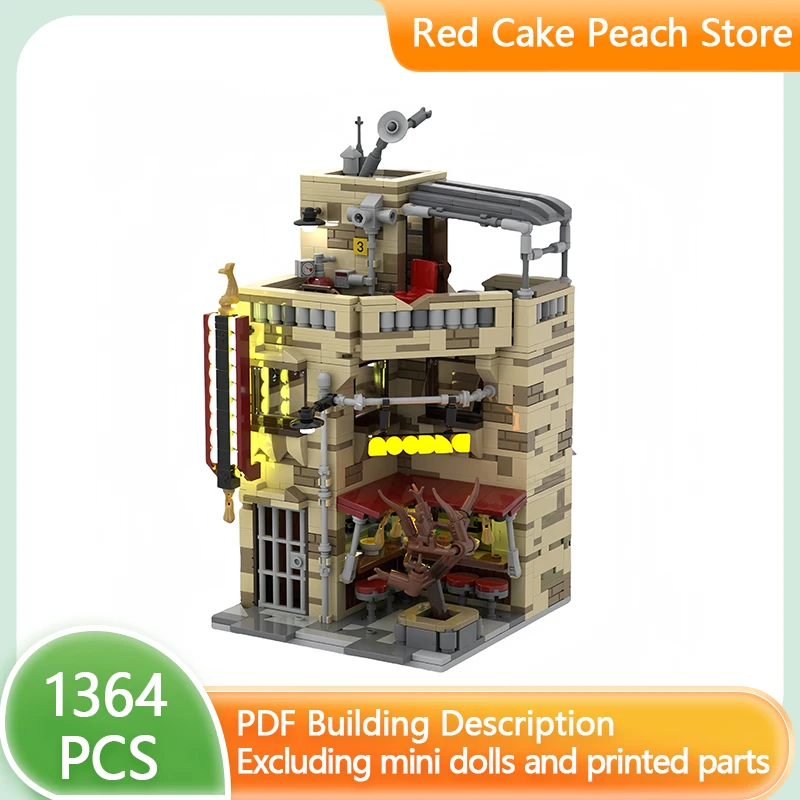 

City Street View Model MOC Building Bricks An Ordinary Noodle Shop Modular Technology Gifts Holiday Assemble Children Toys Suit