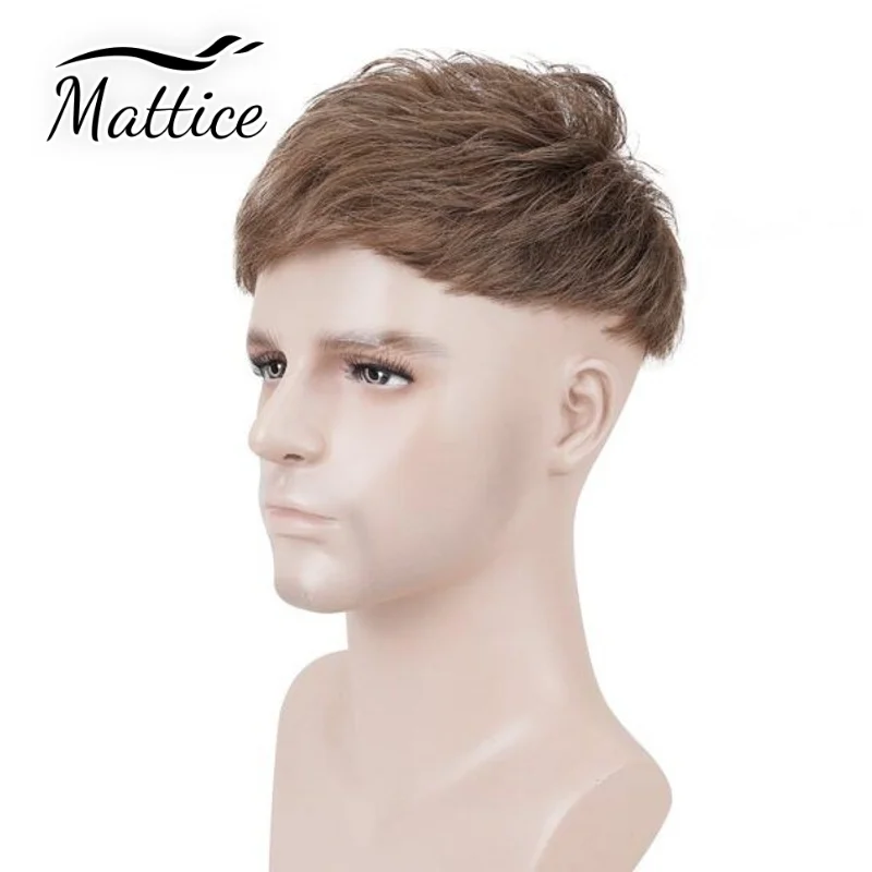 Durable Wigs For Men Real Male Hair Prosthesis 0.08mm Thin Skin Hair Piece for Men Wholesale Vloop PU Skin Base Toupee Men