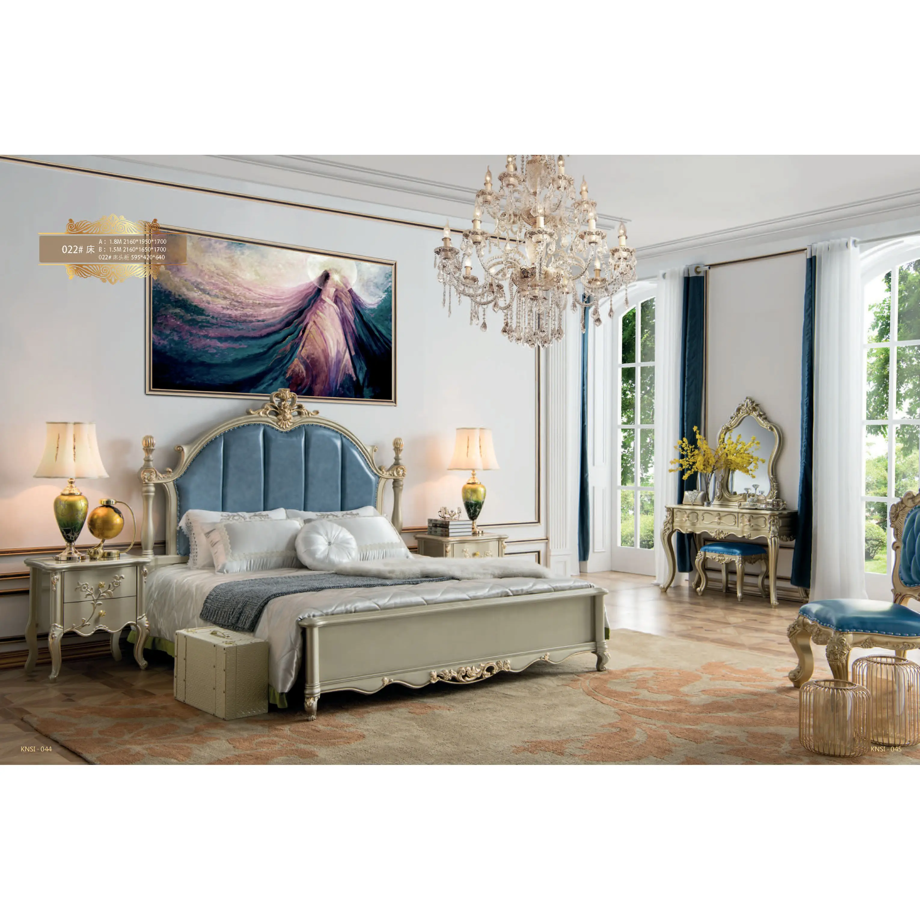 For New European Classical Style Bedroom Furniture Bedroom Sets Hot Sale Fashion Top Quality Leather Beds