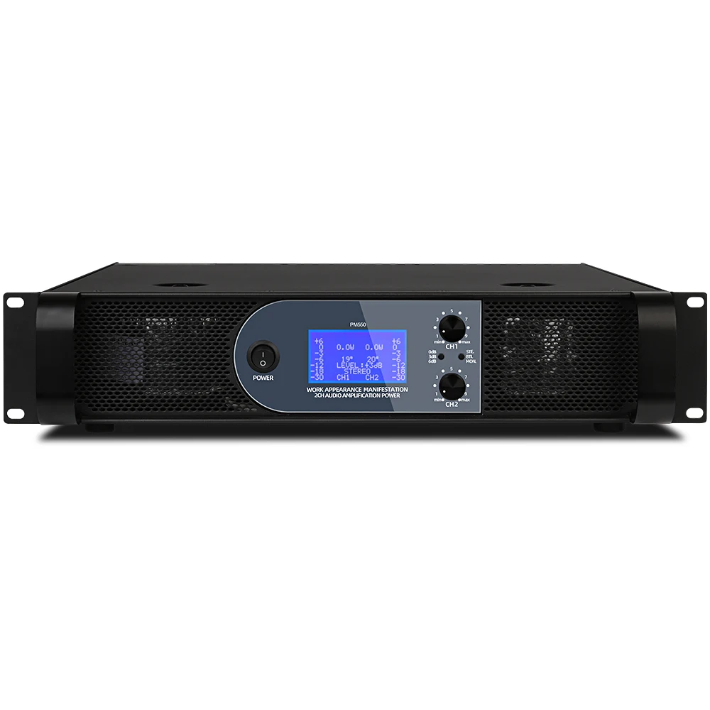 550W*2 Audio Power Amplifier 2U Professional High Power Amplifier For Conference Stage Performance Theater 2 Channel Amp Pro