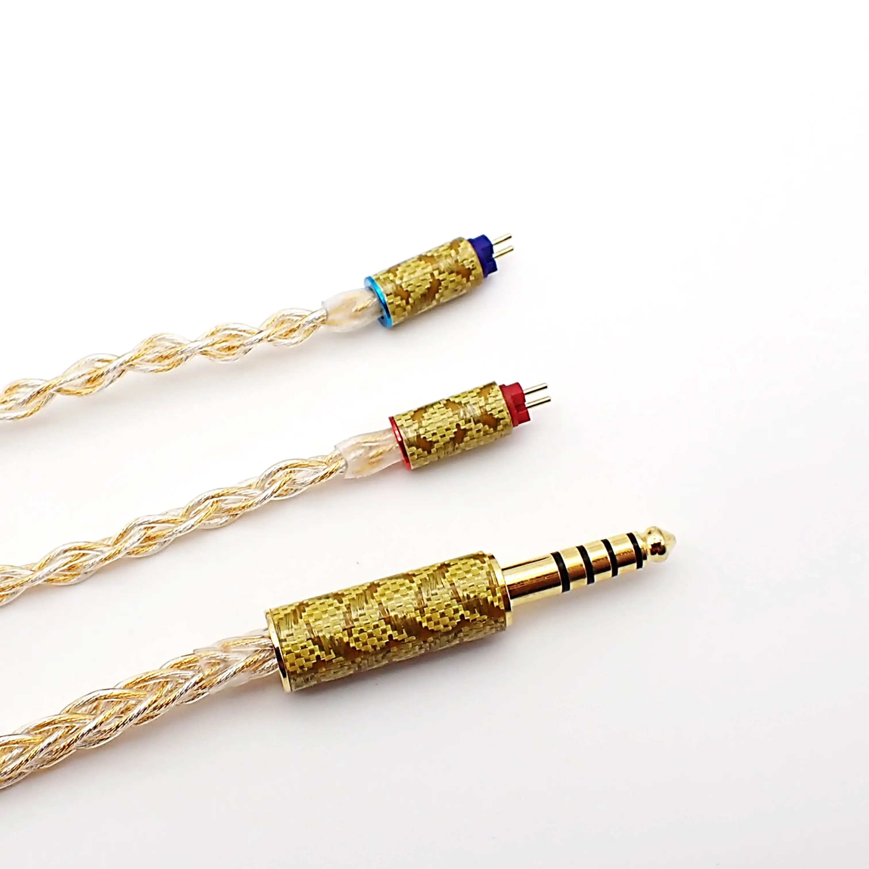 ISN Audio EST80 2Pin 0.78m 8 Shares Sliver-plated + Gold-plated OCC Mixed HiFi Audiophile Earbud Earphone IEM Replacement Cable
