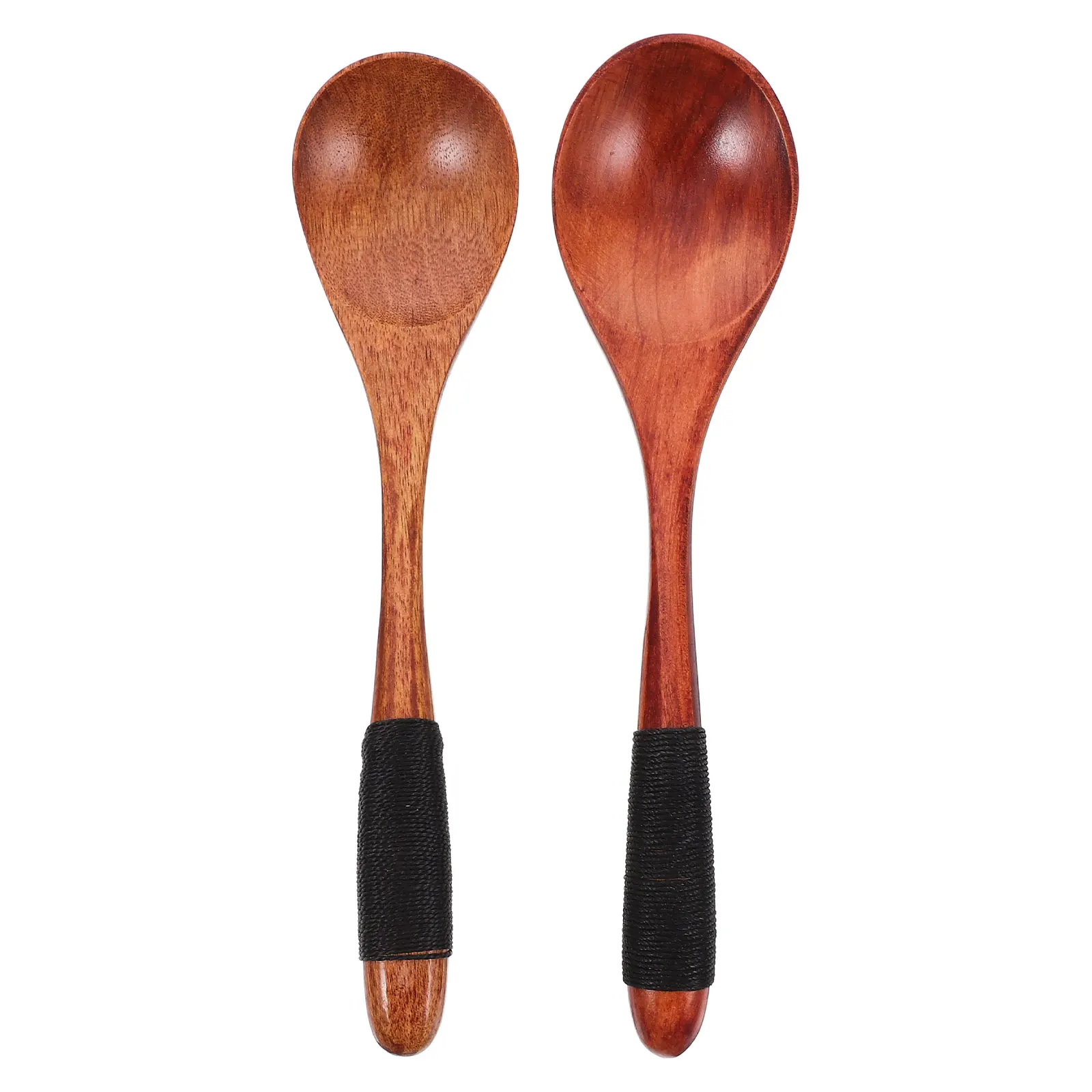 

Long Wooden Spoons for Cooking Rice Honey Tea Soup Coffee Brown Bamboo Wood Serving Mixing Stirring Kitchen Utensils H