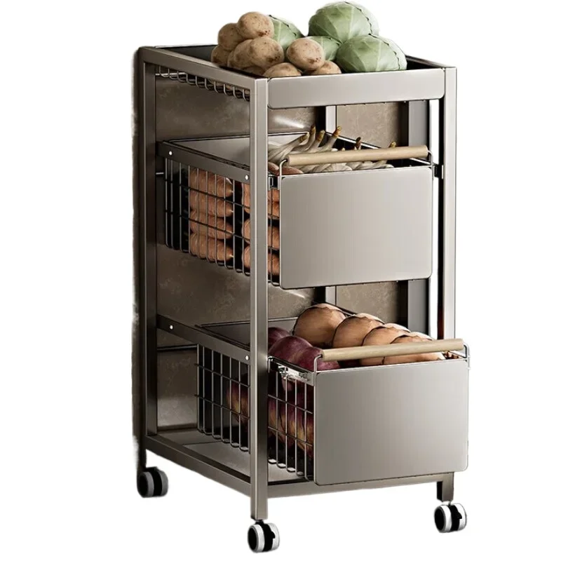 Kitchen trolley rack crack floor multi-layer pulling