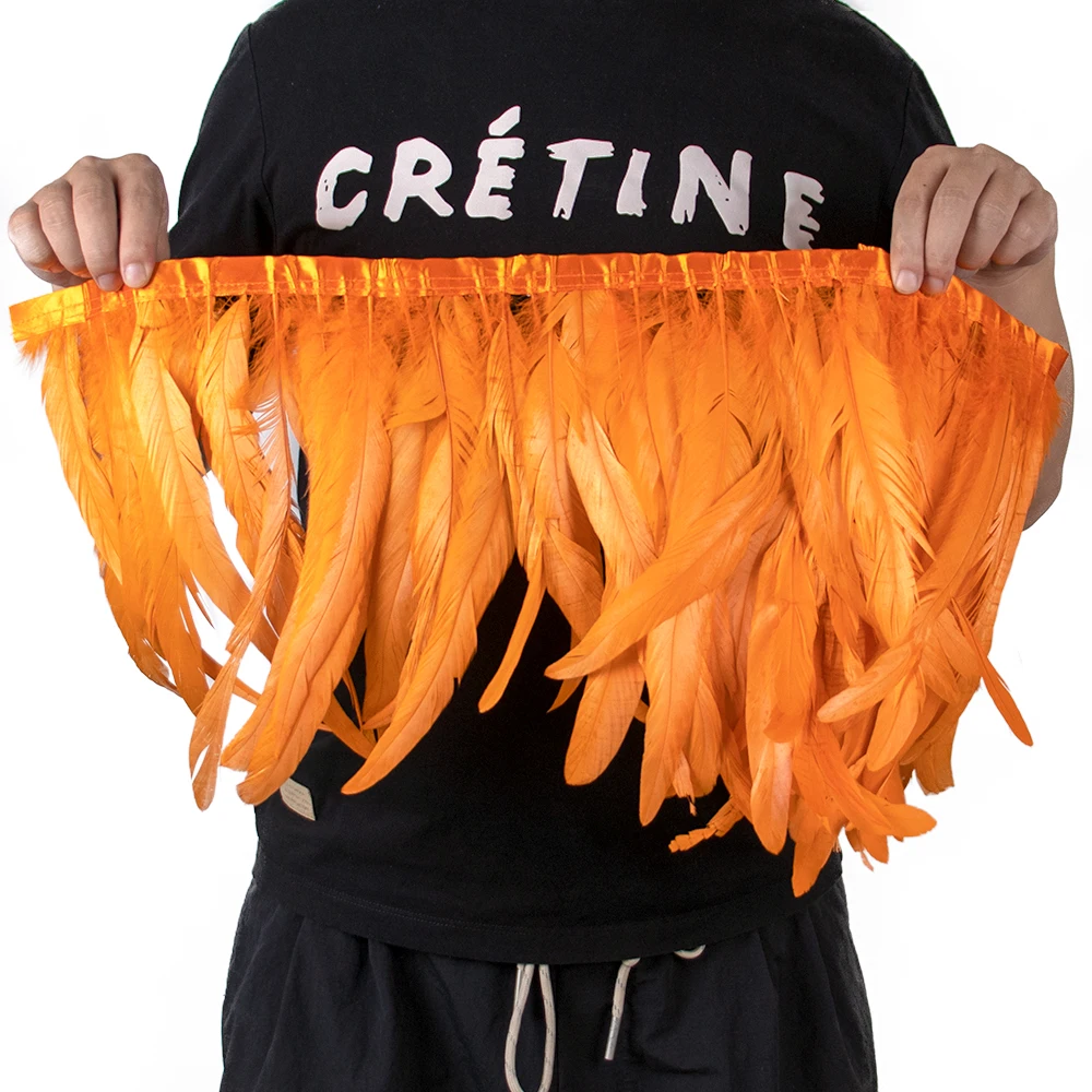 2 metre Turuncu Horoz Kuyruk Tüy Trim Sülün Tüyleri Saçaklar Parti Karnaval Elbise Dikiş Tüyleri Tatil Süslemeleri