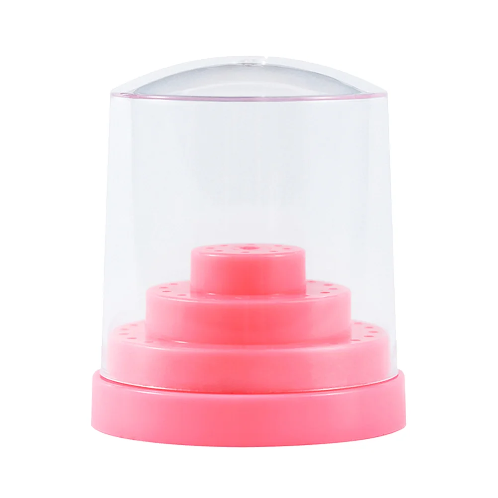 

1PC 48 Holes Nail Bit Holder Nail Polishing Machine Grinding Head Storage Box Manicure Drill Bits Container (Pink)