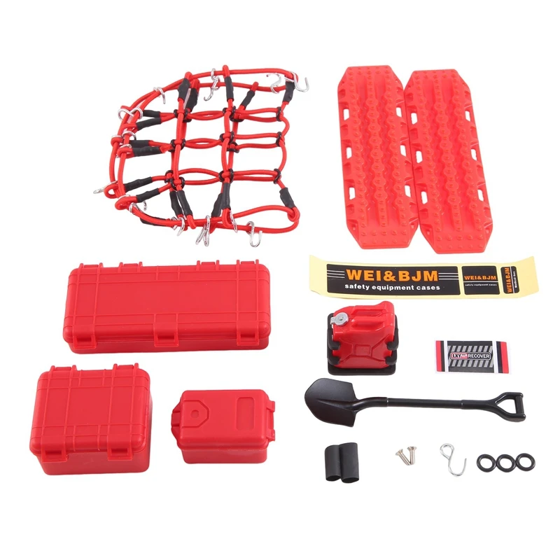 Maleta con decoración simulada Universal, pala de red para equipaje para TRX4 SCX10 90046 90047 RC, accesorios para coche