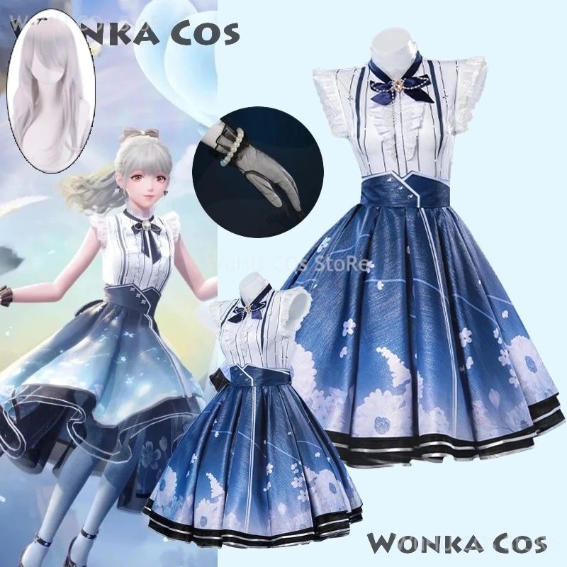 

Game Infinity Nikki Cosplay Costumes Anime Girl Blue Dress Glove Wig Uniform Suit Nikki Princess Outfit for Women Dresses