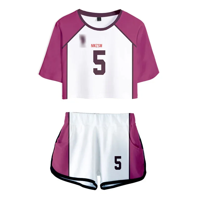

dd12Haikyuu!! Косплей Костюм Ushijima Wakatoshi Рубашка Шорты Tendo Satori Cos Ohiredon Топы Костюмы Женщины Мужчины Школьная форма