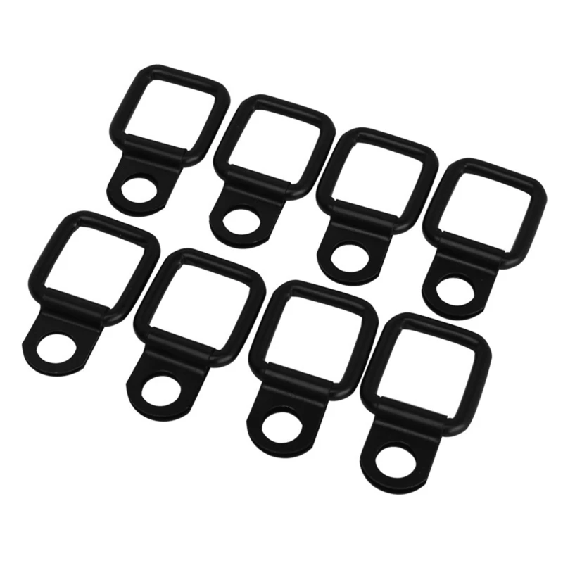 8Pcs Black D Pull Hook Tie Down Anchors Ring Cargo Tie Down Ring for Car Truck Trailers RV Boats