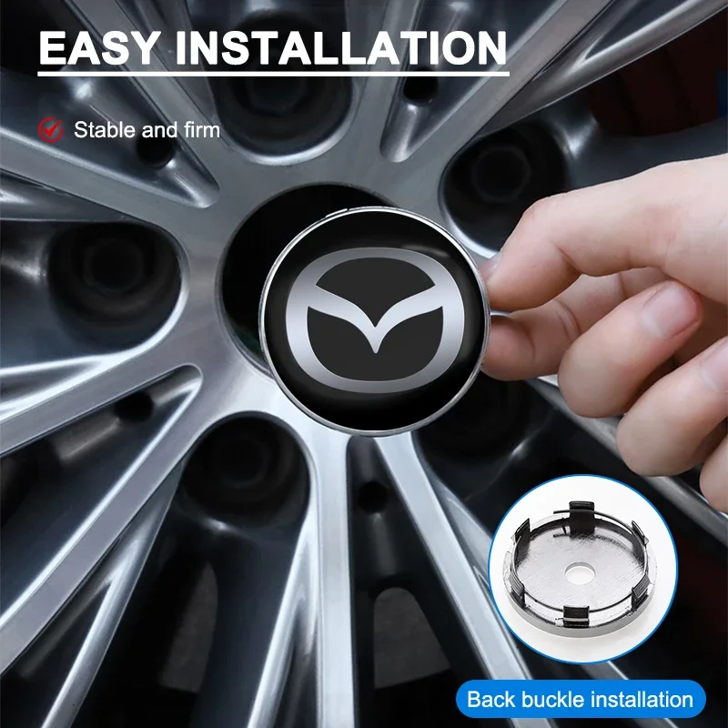 4 قطعة غطاء مركز عجلة السيارة محور السيارة قبعات اكسسوارات لمازدا 3 7 8 Atenza Axela 5 6 323 500 RX7 RX8 CX9 CX30 CX7 CX6 CX5 #4