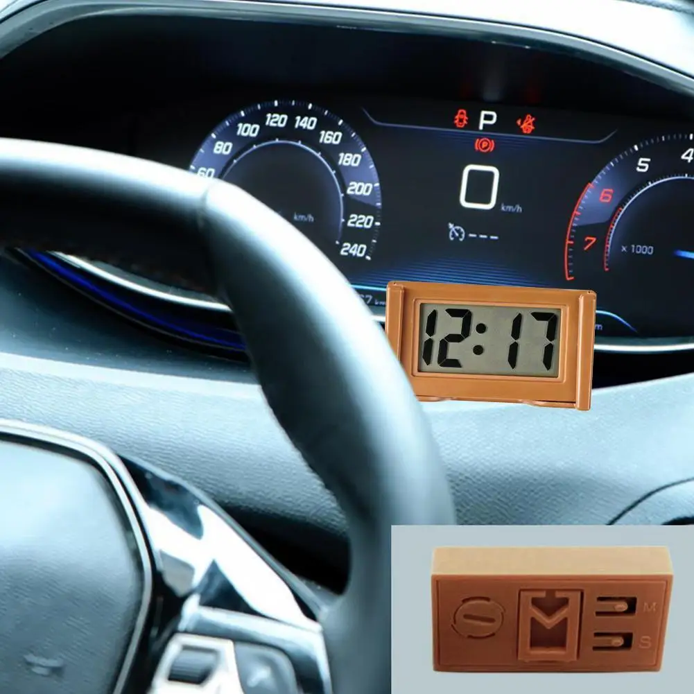 4Colors Mini Digital Clock Large Screen Car Dashboard Electronic Clock Self-adhesive Mini Clock Car Clock For Truck Dashboard - view 5