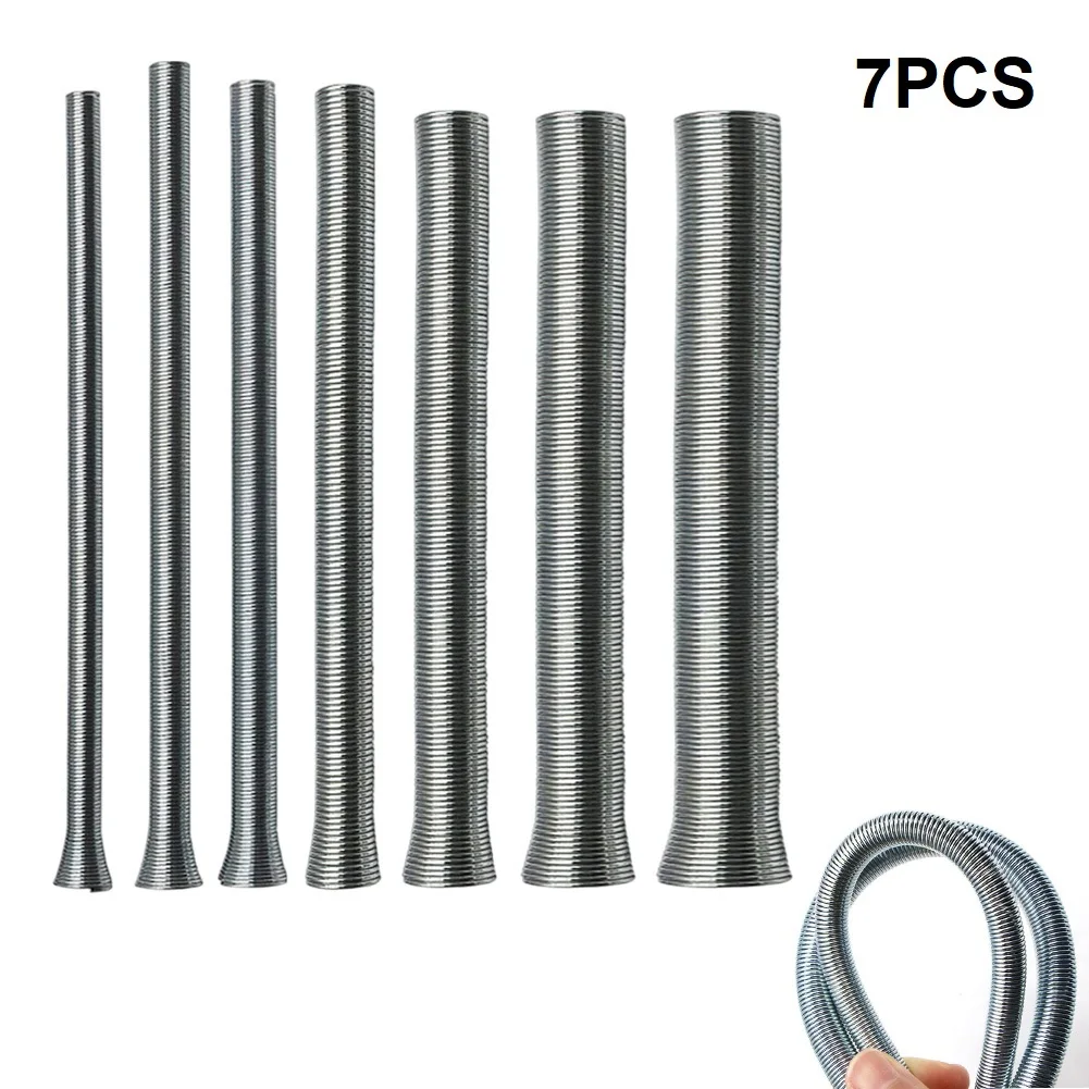 7pcs 13.7In Spring Tube Bender Pipe Bending Spring Manual Tool Curve Spring For Precision Bending Of Copper Aluminum Pipe