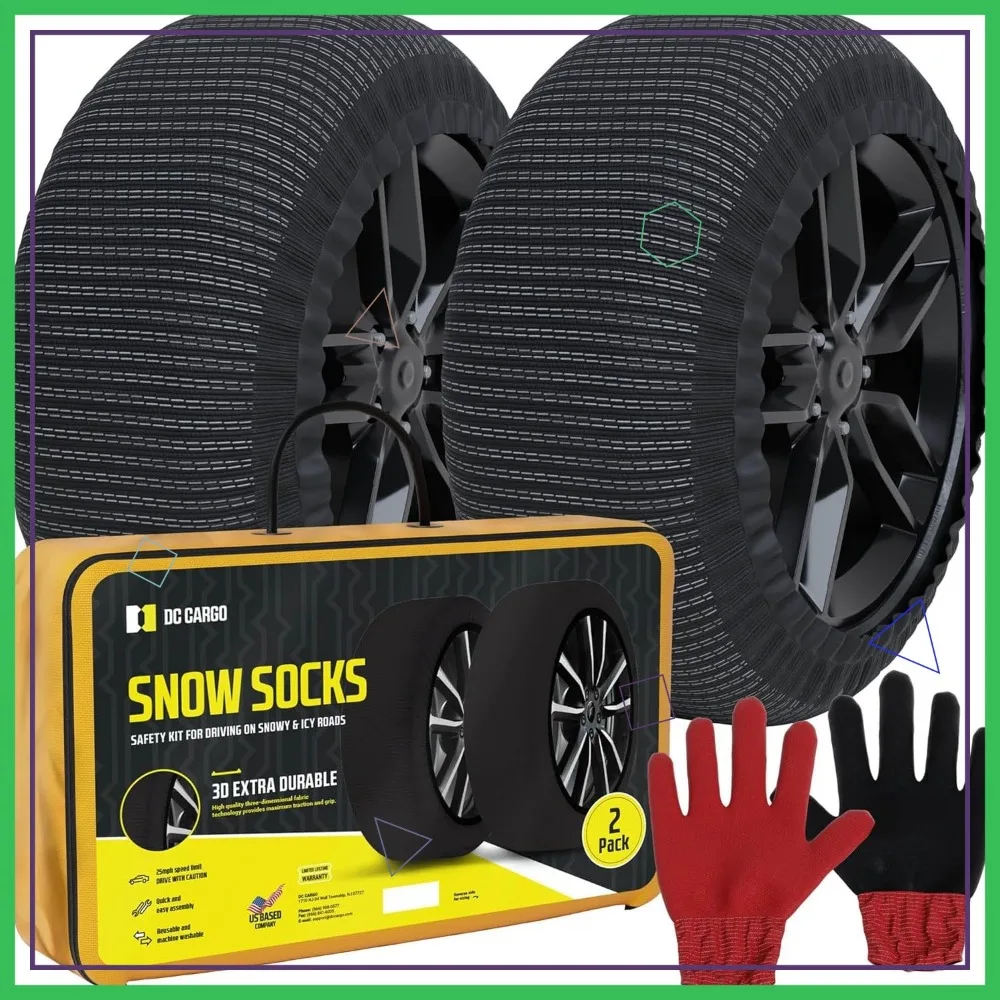 

Зимние носки для шин: тяга из ткани 3D, подходят для внедорожников, пикапов, седанов (2 шт.) — большие