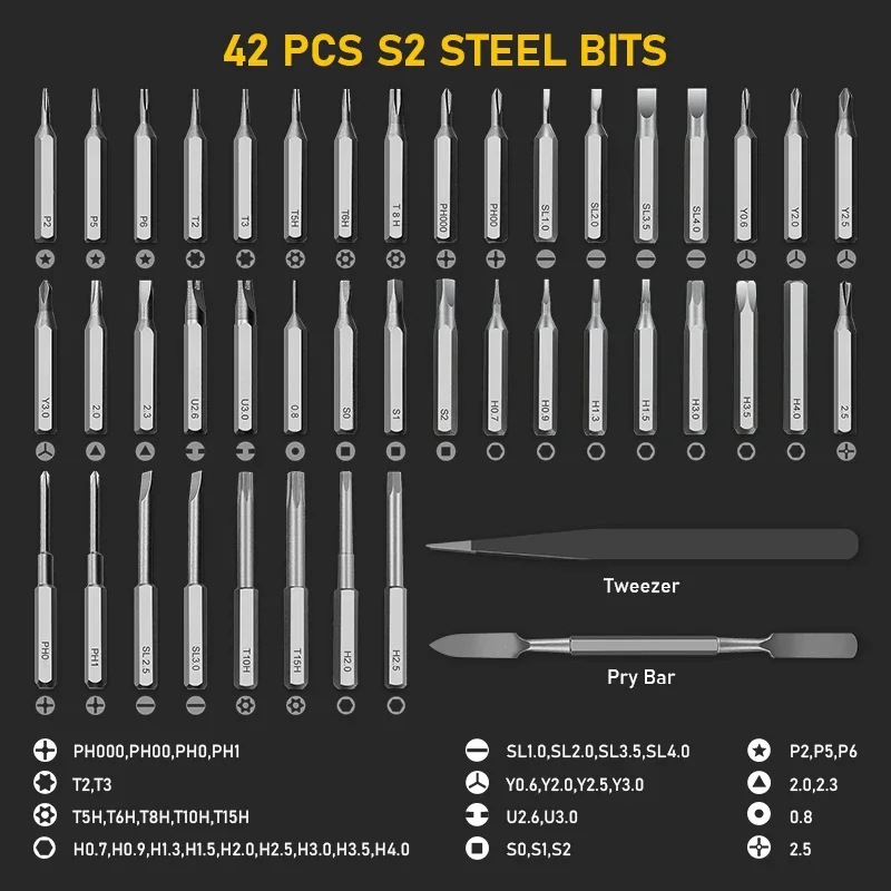 New 49 in 1 Precision Electric Screwdriver Set 5-Speed Torque Magnetic Phillips Torx Bits For DIY iPhone PC Power Repair Tools