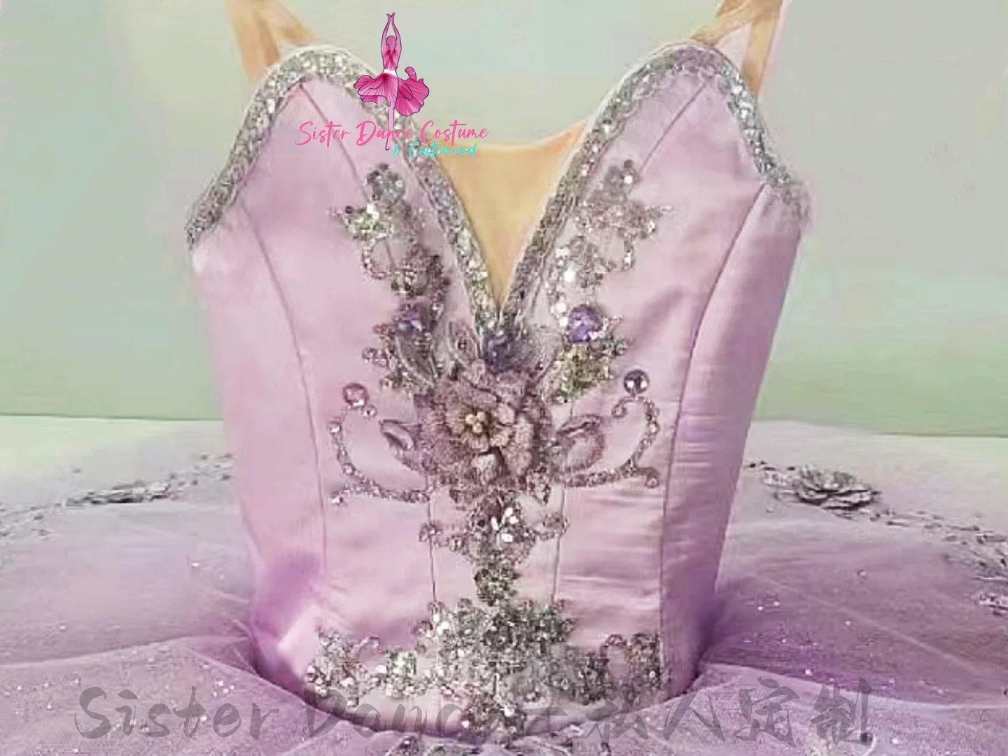 2024 New lilac violet tutu private custom adult children performance competition dress women's costume