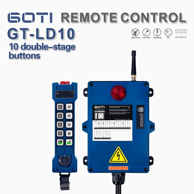 GT-LD10 Industrial Wireless Crane Hoist Remote Control Switch 10 Dual-Speed Channel Replace UTING TELEcontrol f24-10d Double